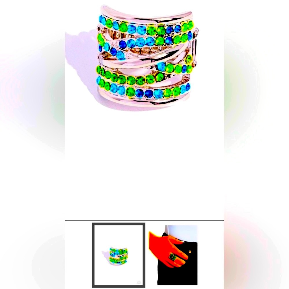 🟢🔵🟢 “TWIST-TAKER” GREEN RING❗️STUNNING❗️🟢🔵🟢 - Picture 3 of 5